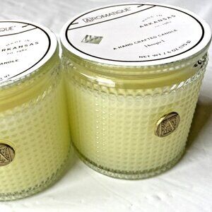 Aromatique Sorbet Glass Jar Candle Textured Ribbed Glass 6oz Set of 2 NEW